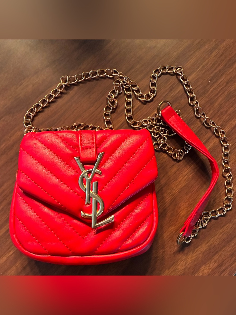 Yves Saint Laurent Red parody bag